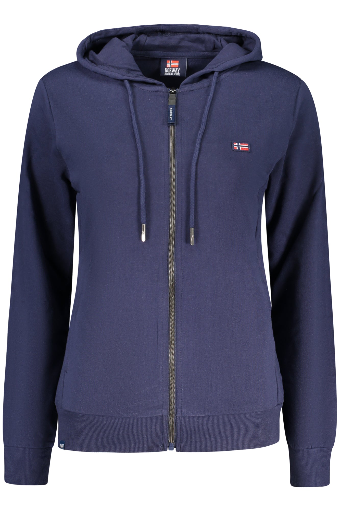 Sudadera azul con cremallera para mujer, Noruega 1963