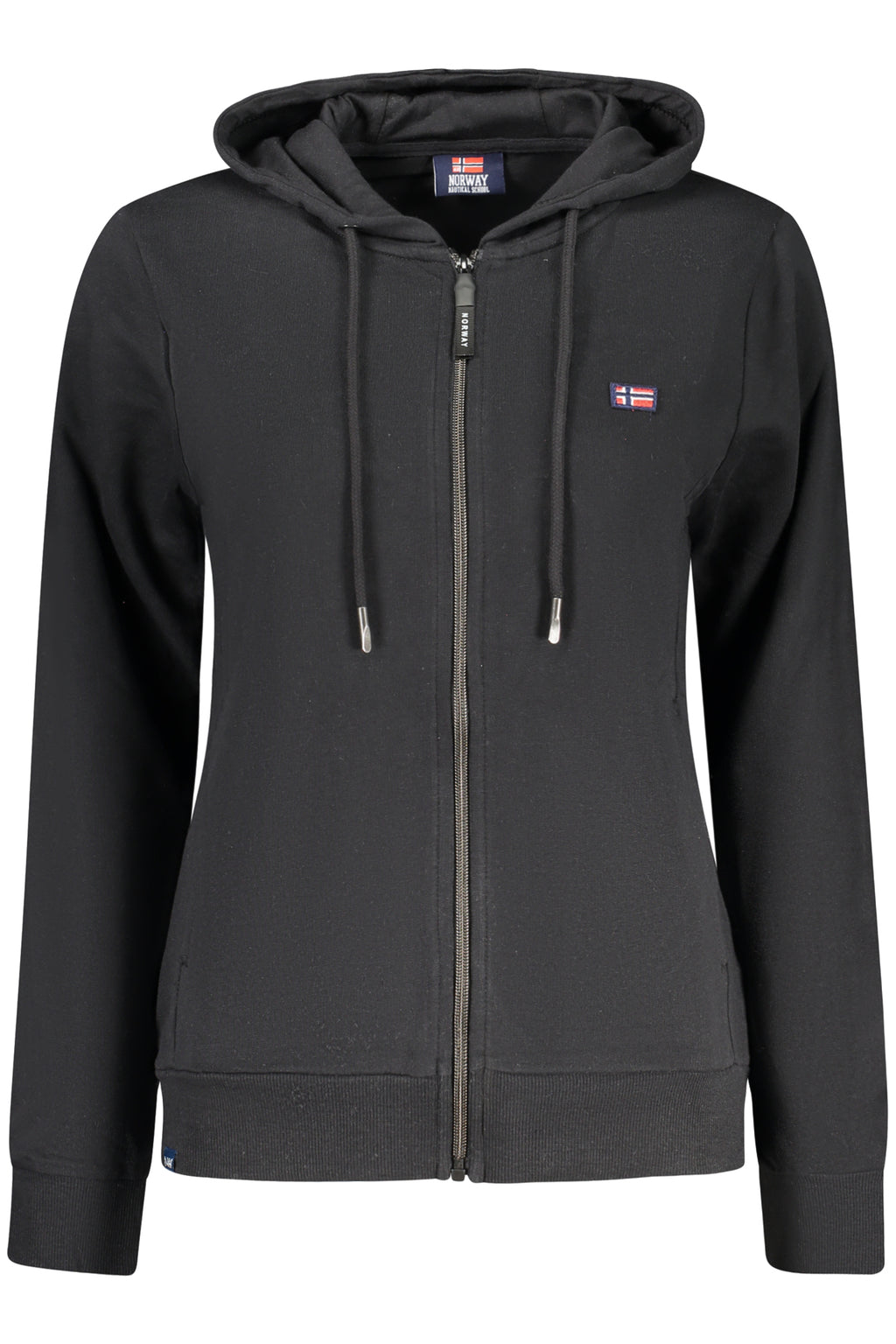 Sudadera negra con cremallera para mujer, Noruega 1963