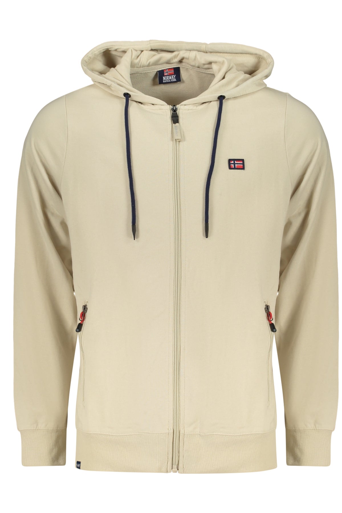 Sudadera beige con cremallera para hombre, Noruega 1963