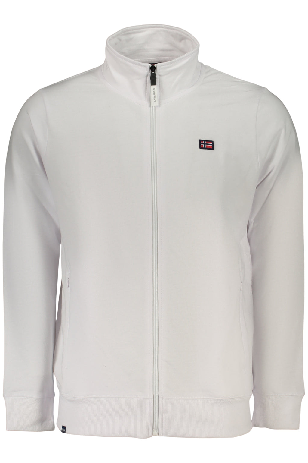 Sudadera blanca con cremallera para hombre, Noruega 1963