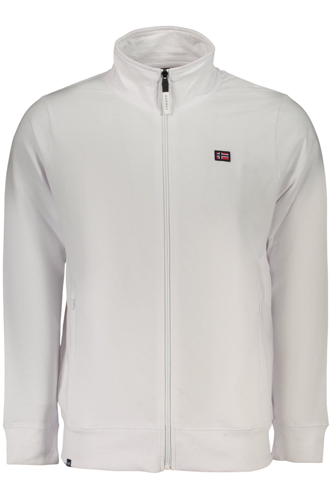 Sudadera blanca con cremallera para hombre, Noruega 1963
