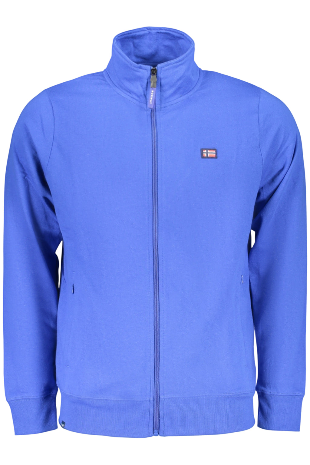 Sudadera azul con cremallera para hombre, Noruega 1963