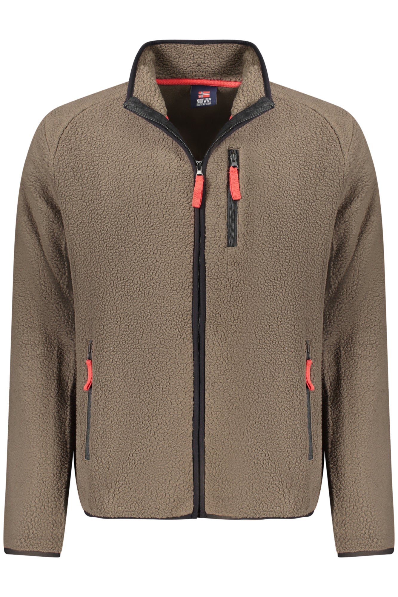 Sudadera marr? con cremallera para hombre, Noruega 1963