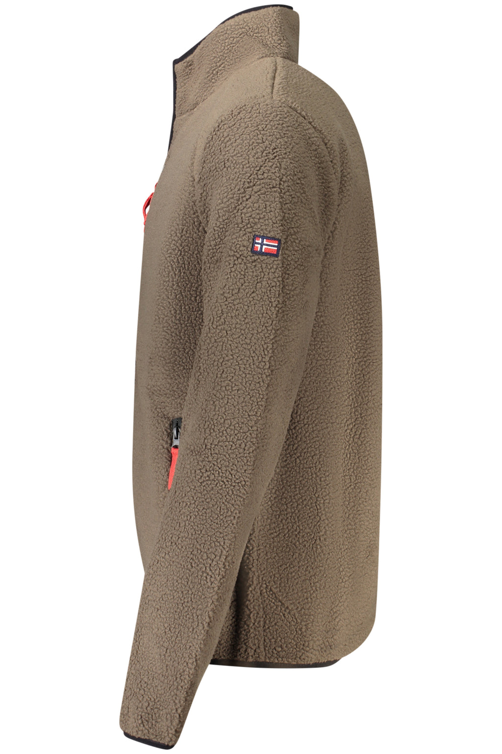 Sudadera marrón con cremallera para hombre, Noruega 1963