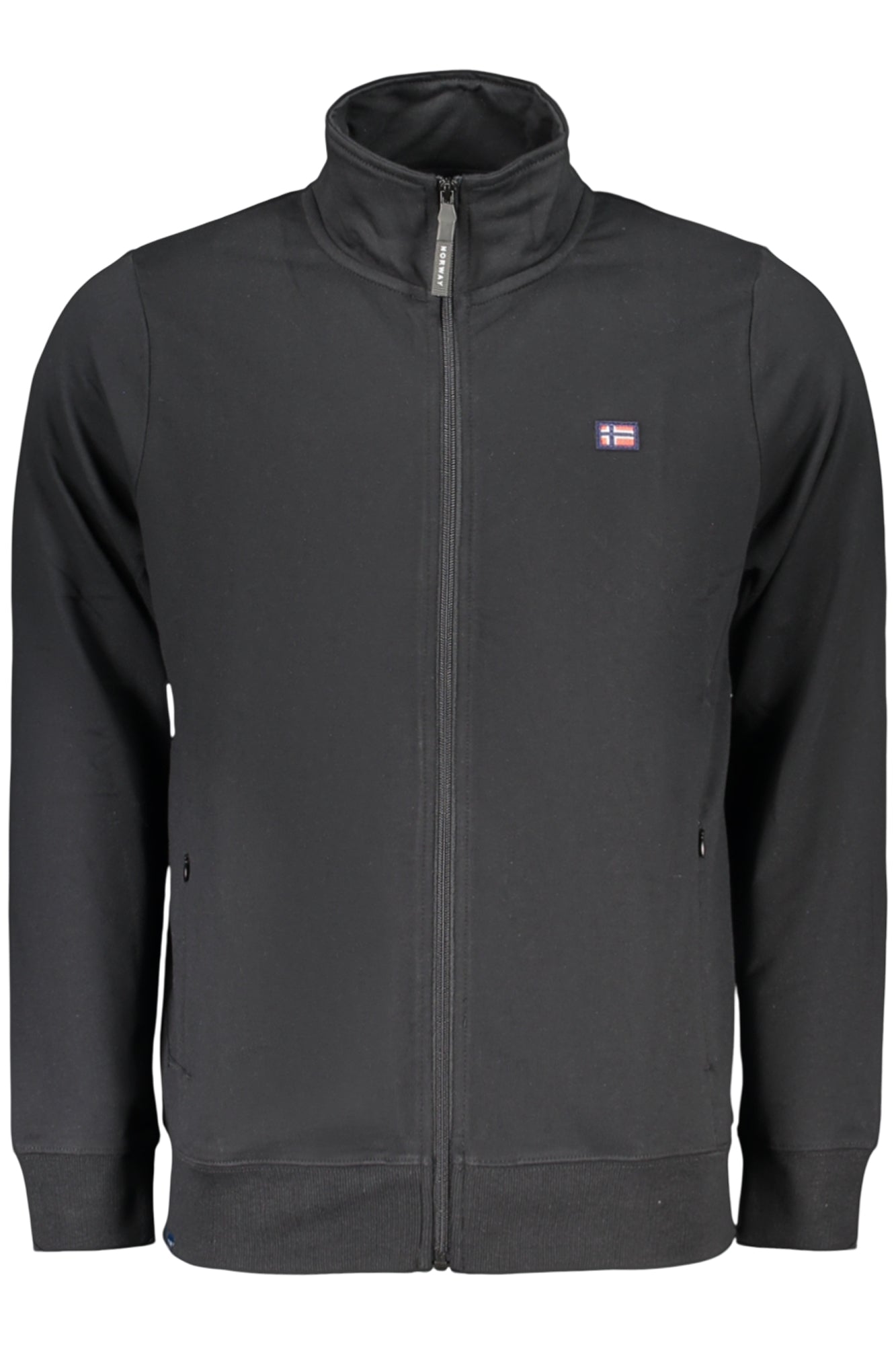 Sudadera negra con cremallera para hombre, Noruega 1963