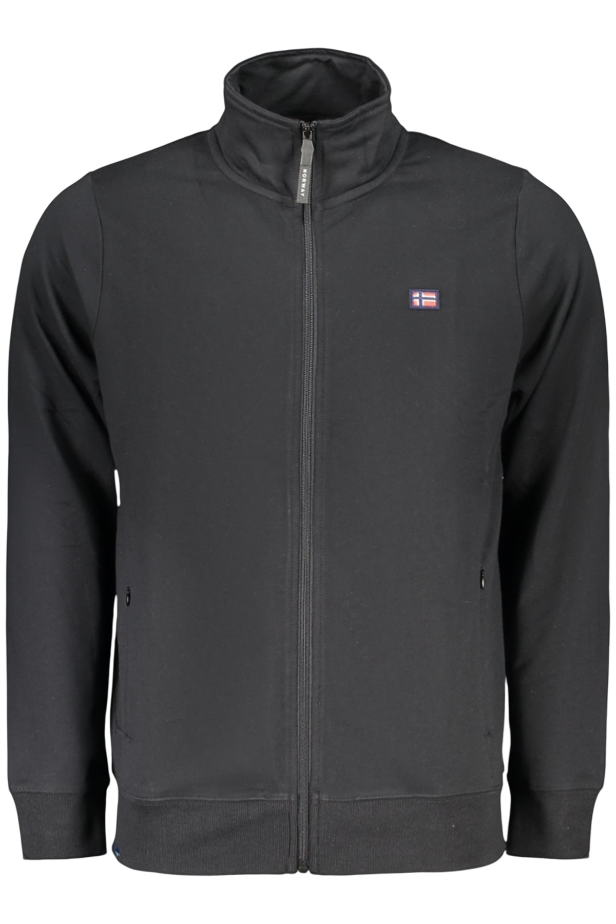 Sudadera negra con cremallera para hombre, Noruega 1963