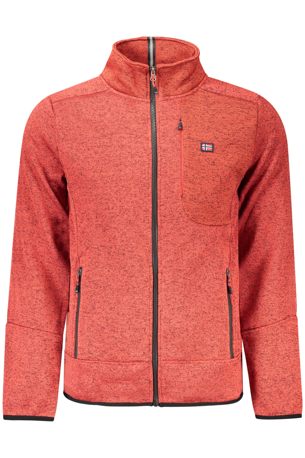 Sudadera roja con cremallera para hombre, Noruega 1963