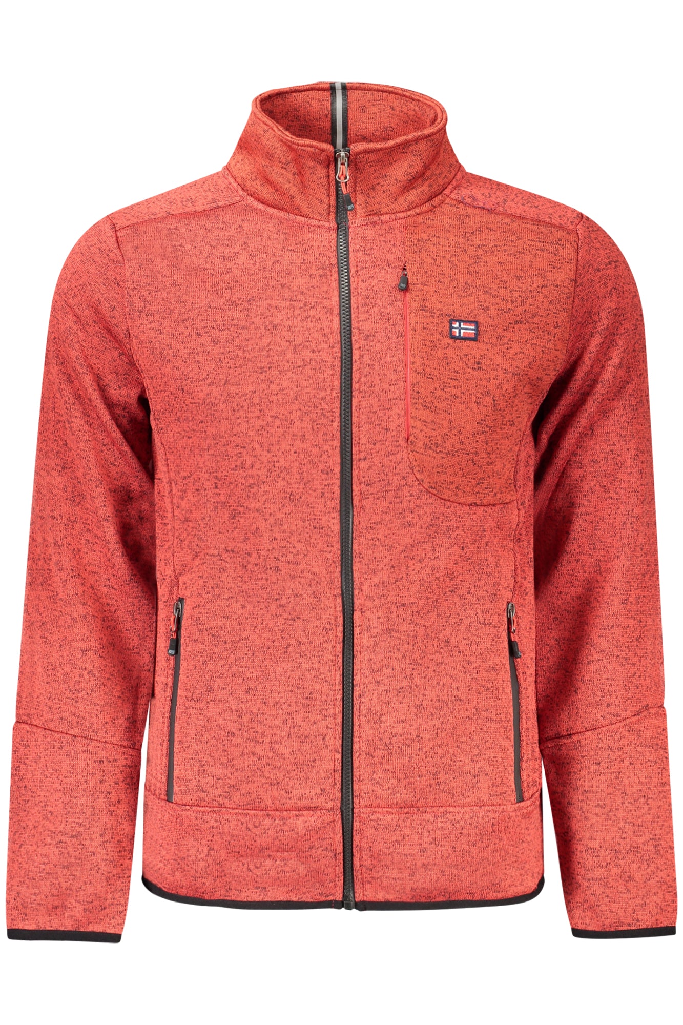 Sudadera roja con cremallera para hombre, Noruega 1963