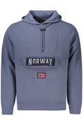 Sudadera azul con cremallera para hombre, Noruega 1963