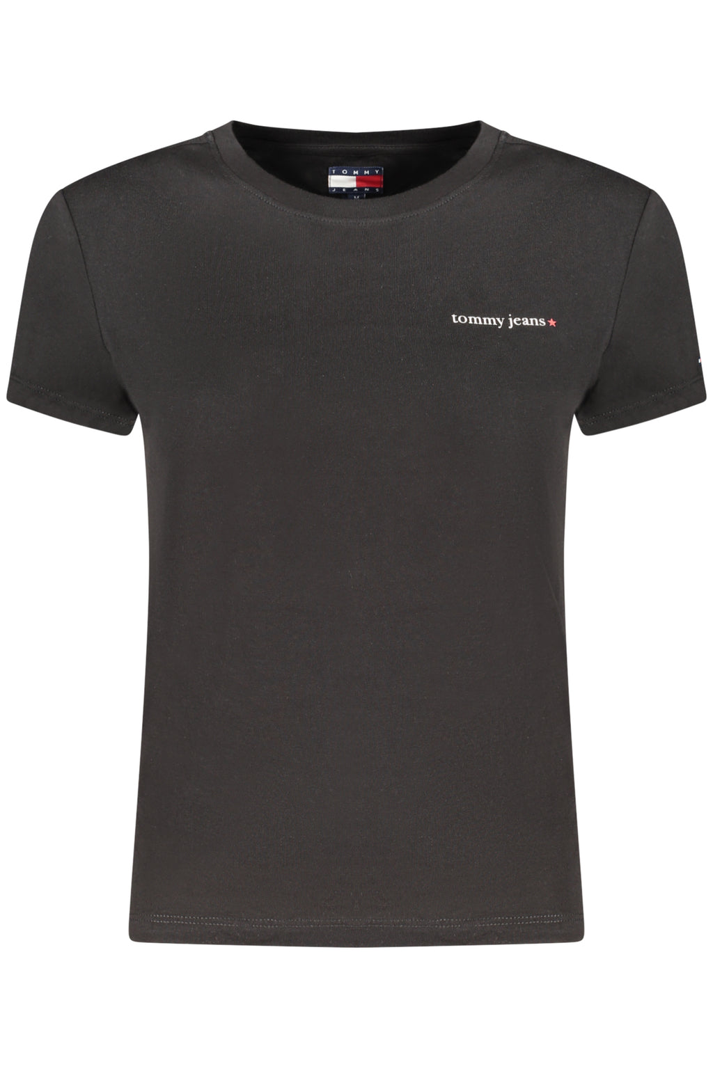 Camiseta de Manga Corta con Logo Tommy Hilfiger Mujer Negra