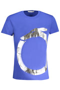 Camiseta de manga corta para hombre Trussardi, azul.