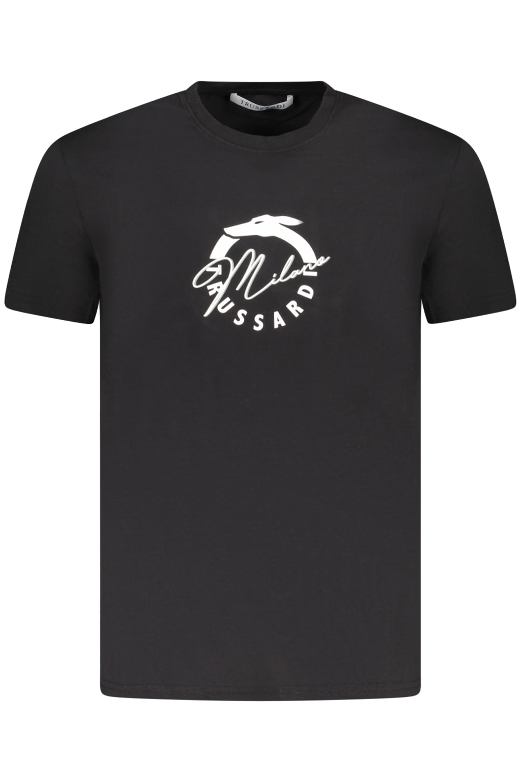 Camiseta de manga corta para hombre Trussardi, negra.
