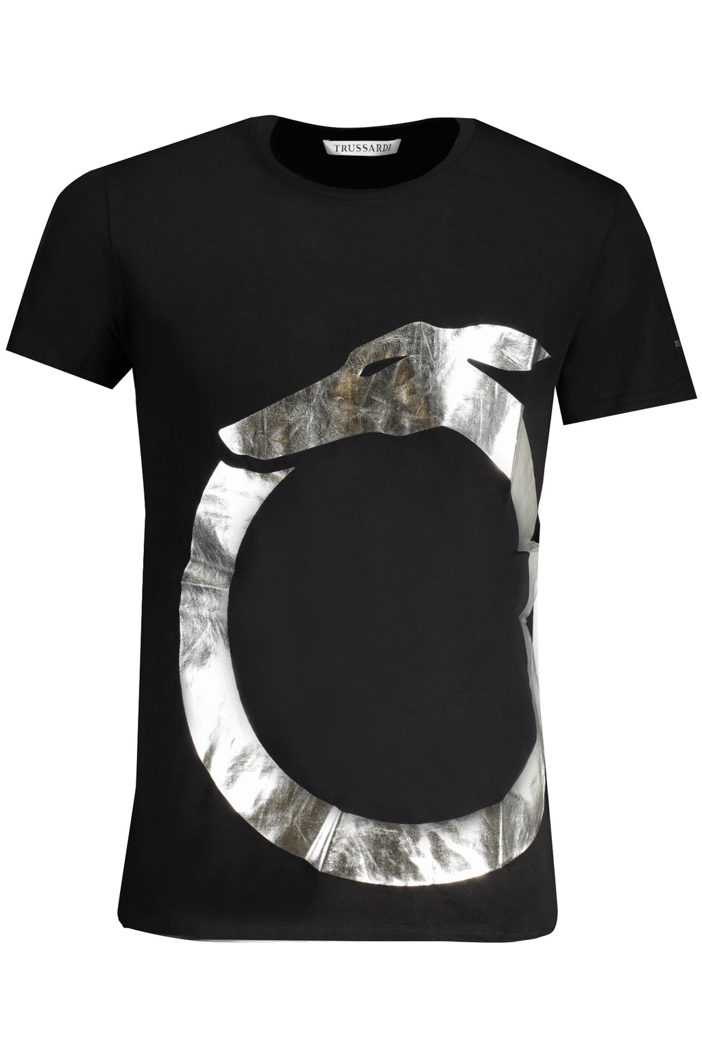 Camiseta de manga corta para hombre Trussardi, negra.