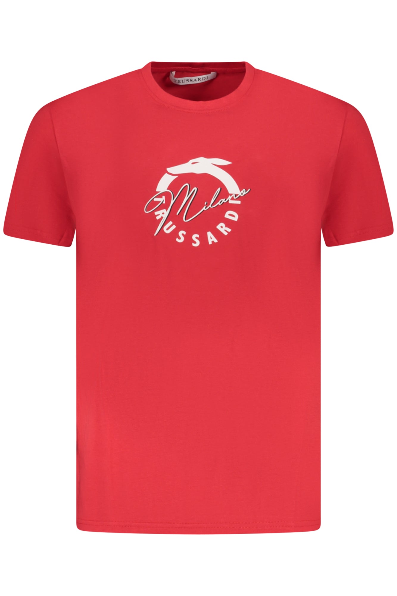 Camiseta de manga corta para hombre Trussardi, roja.