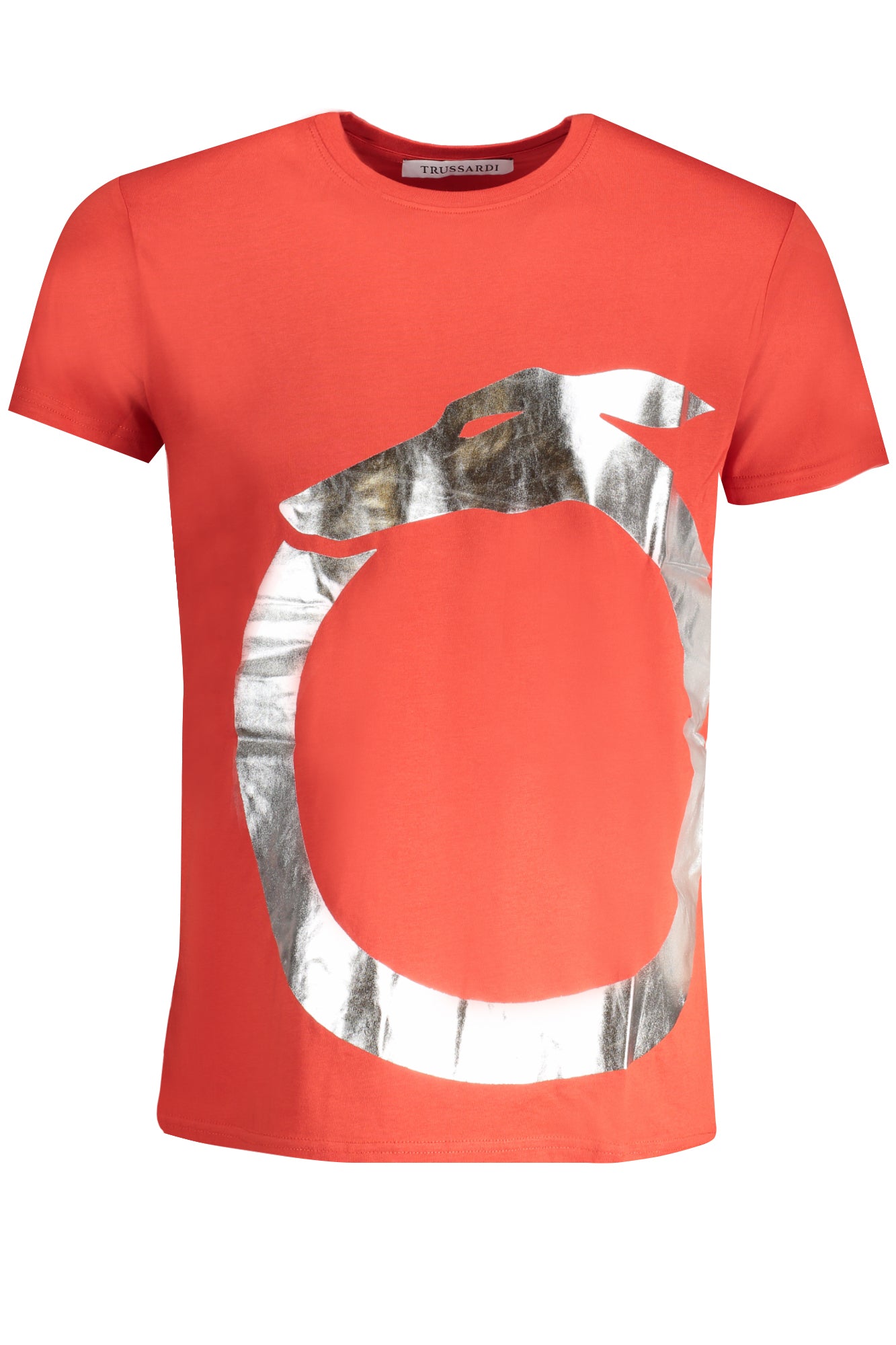 Camiseta de manga corta para hombre Trussardi, roja.