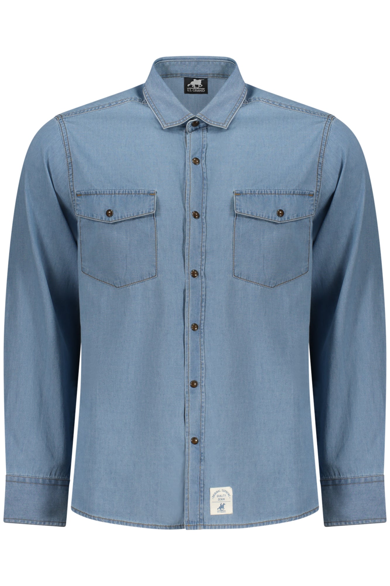 Camisa de manga larga para hombre U.S. GRAND, azul