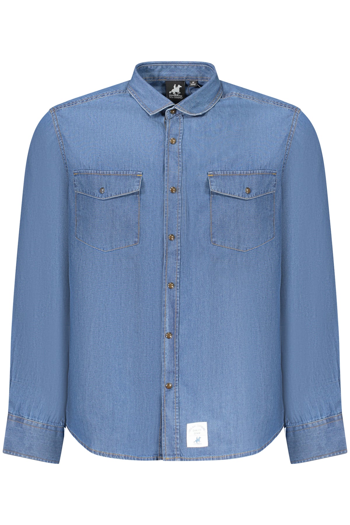 Camisa azul de manga larga para hombre de la marca U.S. GRAND
