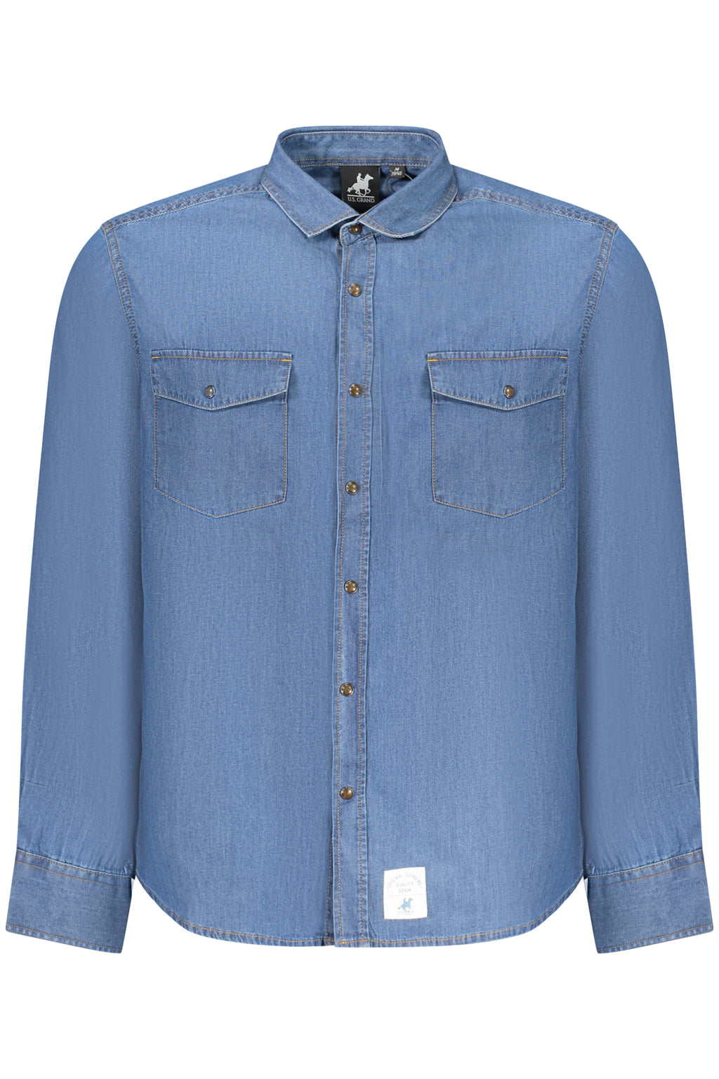 Camisa azul de manga larga para hombre de la marca U.S. GRAND