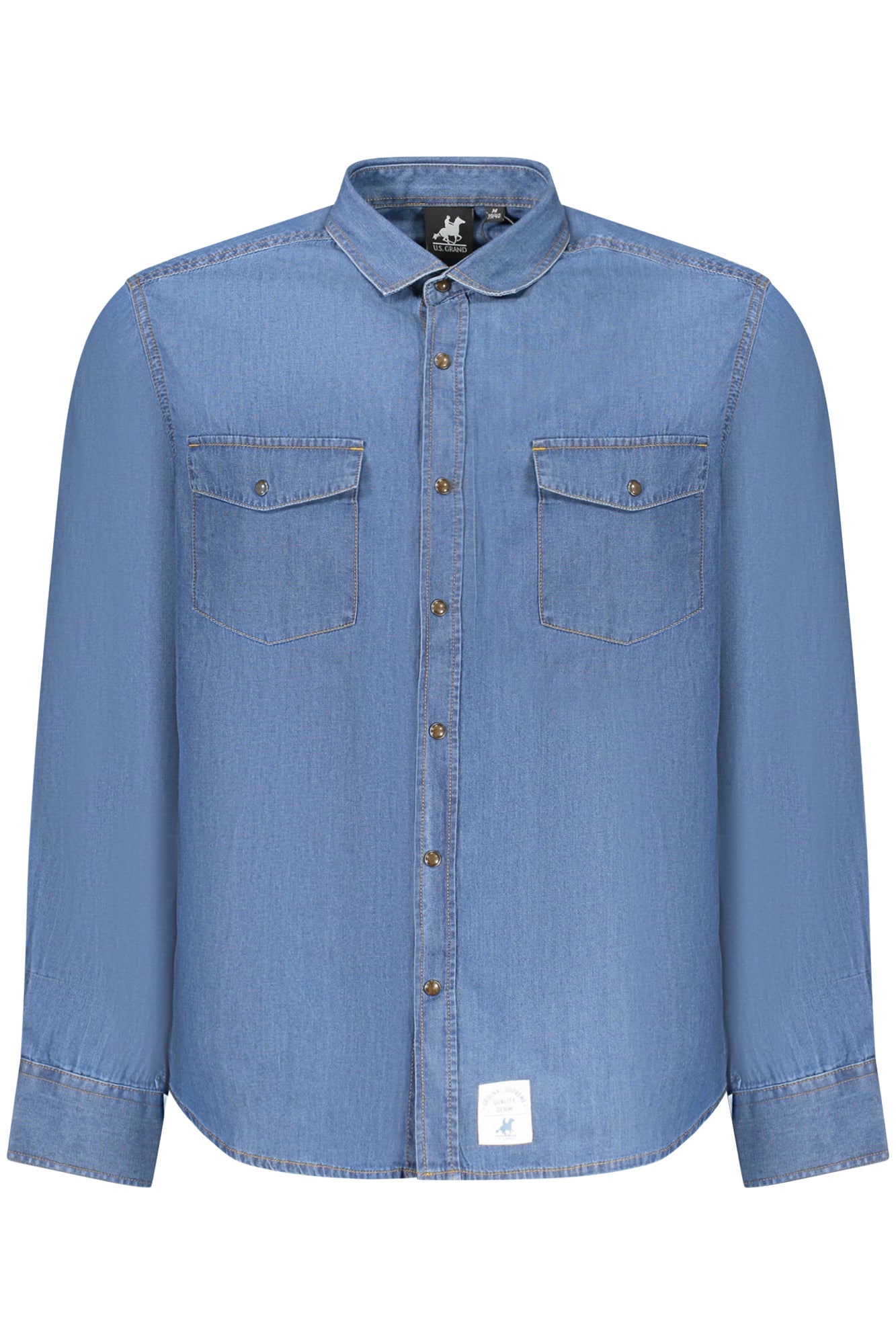 Camisa azul de manga larga para hombre de la marca U.S. GRAND