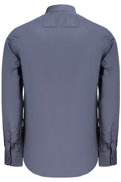 CHEMISE � MANCHES LONGUES BLEUE POUR HOMME US GRAND