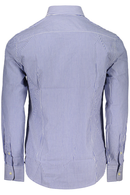 CHEMISE � MANCHES LONGUES BLEUE POUR HOMME US GRAND