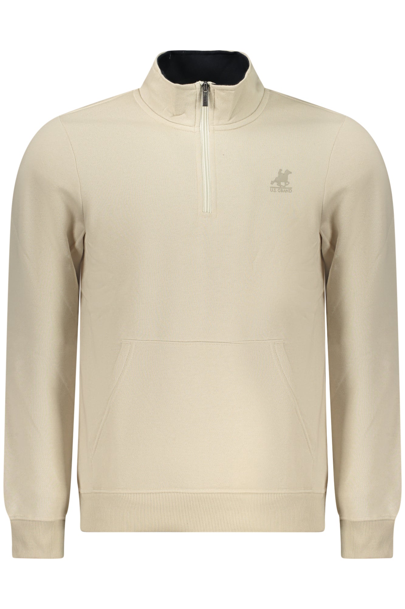 Sudadera con cremallera para hombre U.S. GRAND, color beige.