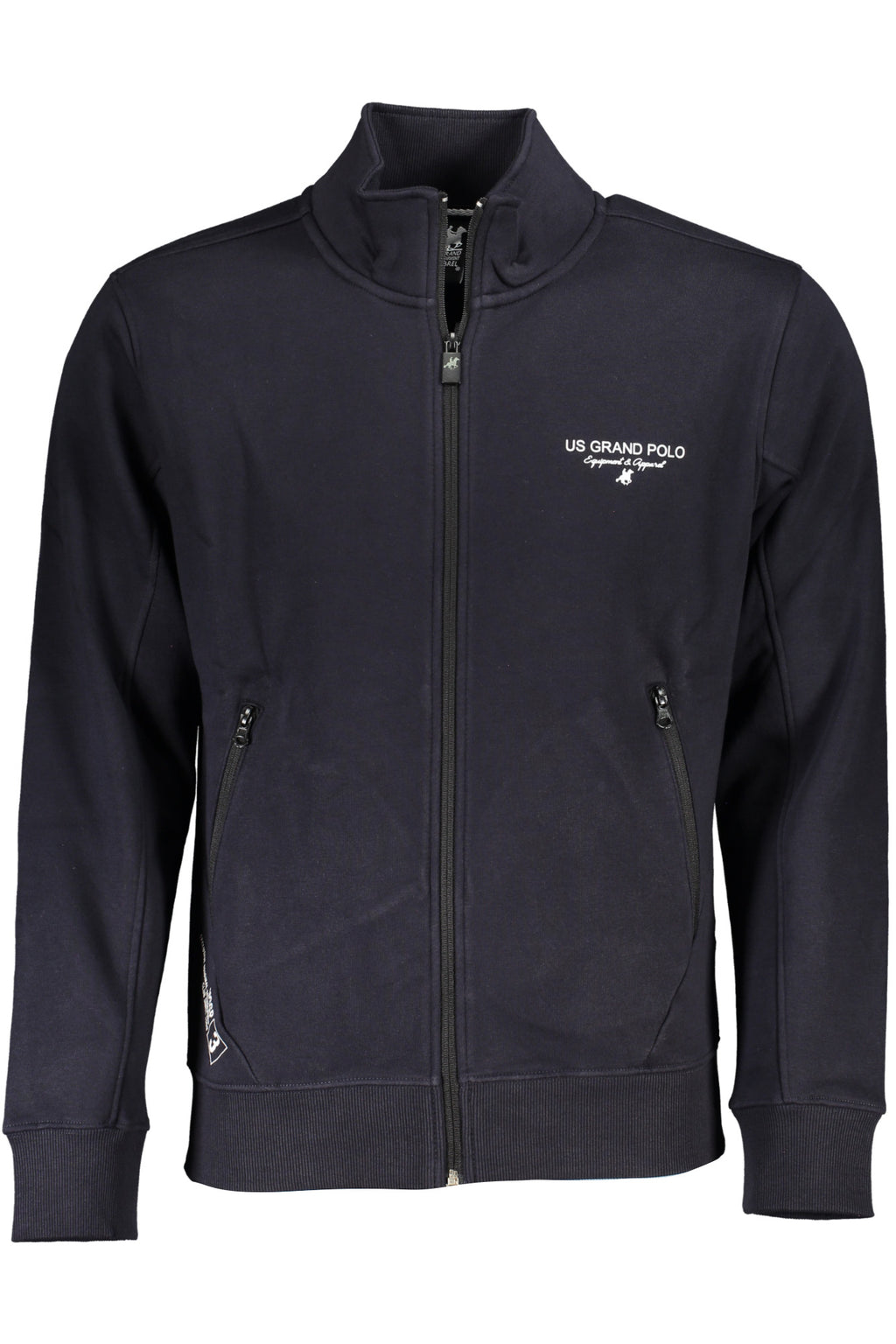 ""U.S. GRAND FELPA CON ZIP UOMO BLU""