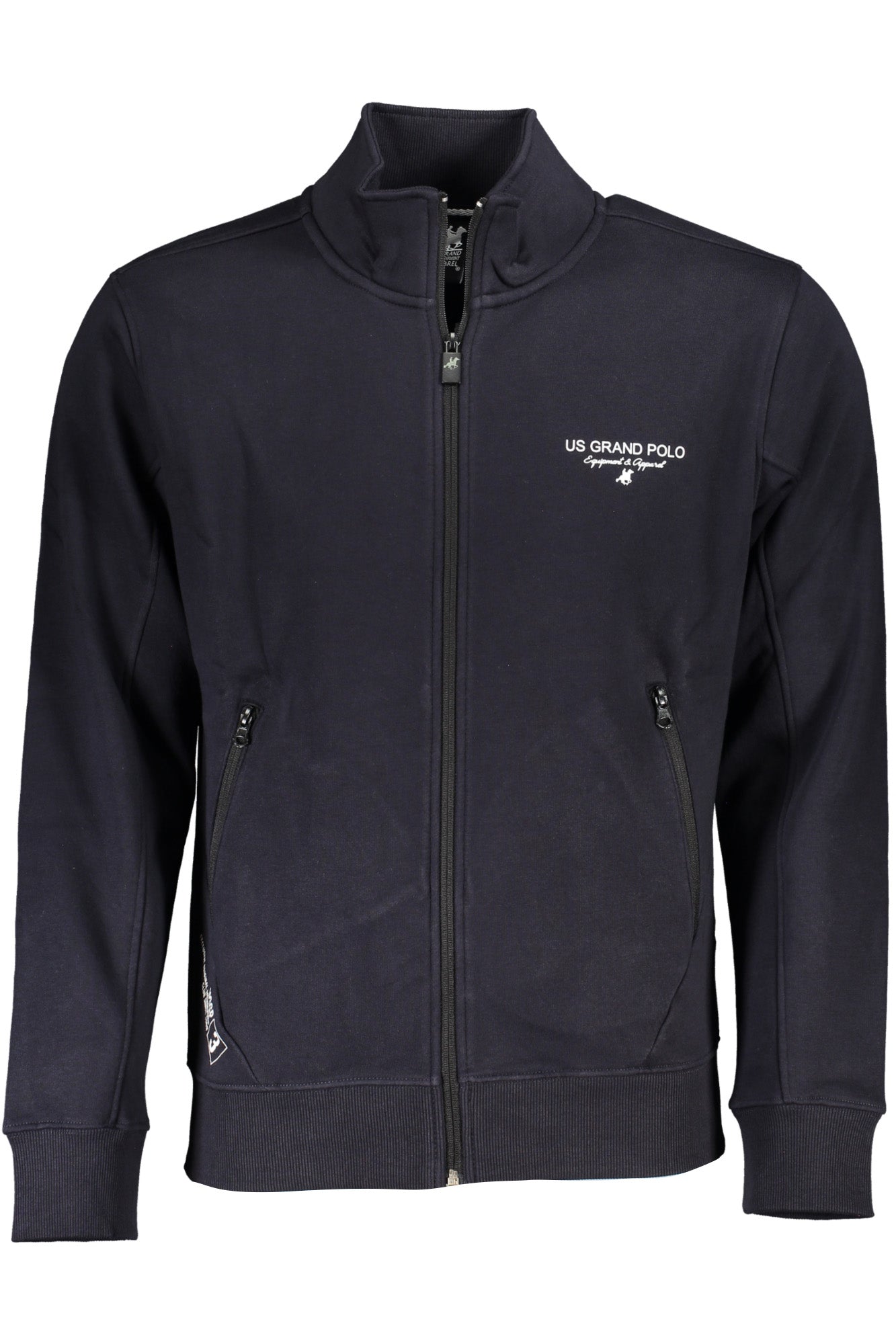""U.S. GRAND FELPA CON ZIP UOMO BLU""