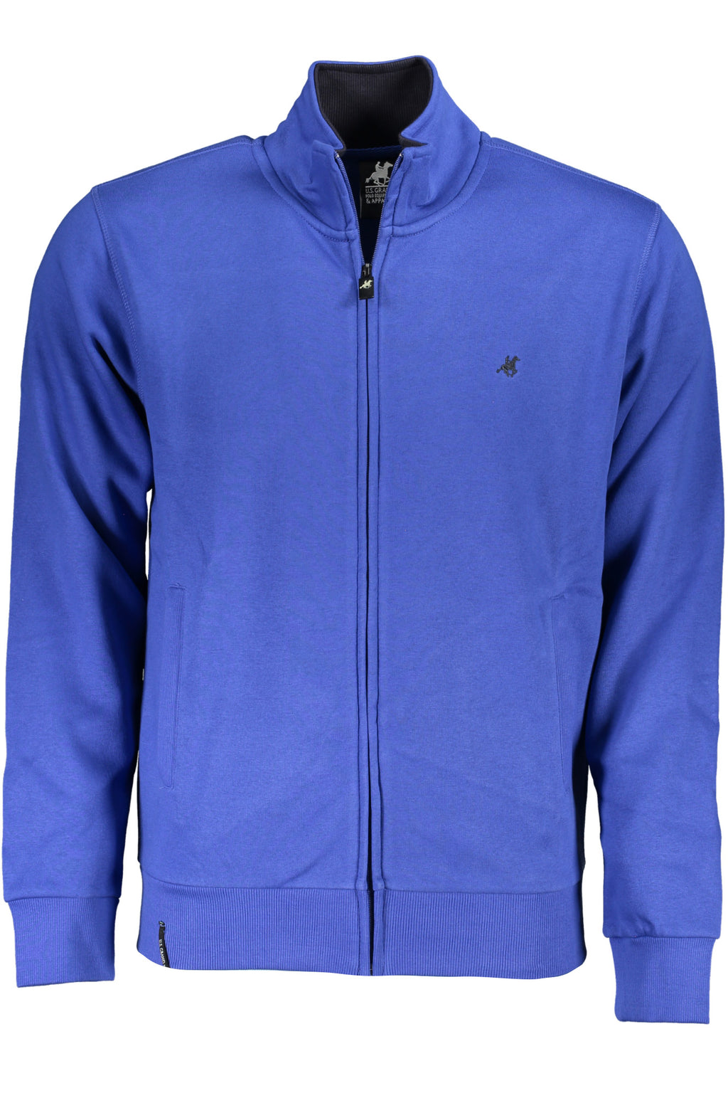 ""U.S. GRAND FELPA CON ZIP UOMO BLU""