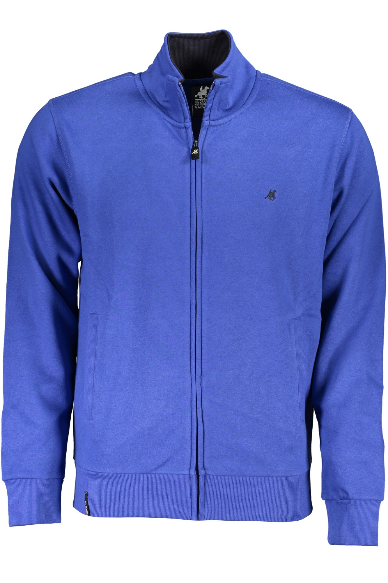 ""U.S. GRAND FELPA CON ZIP UOMO BLU""