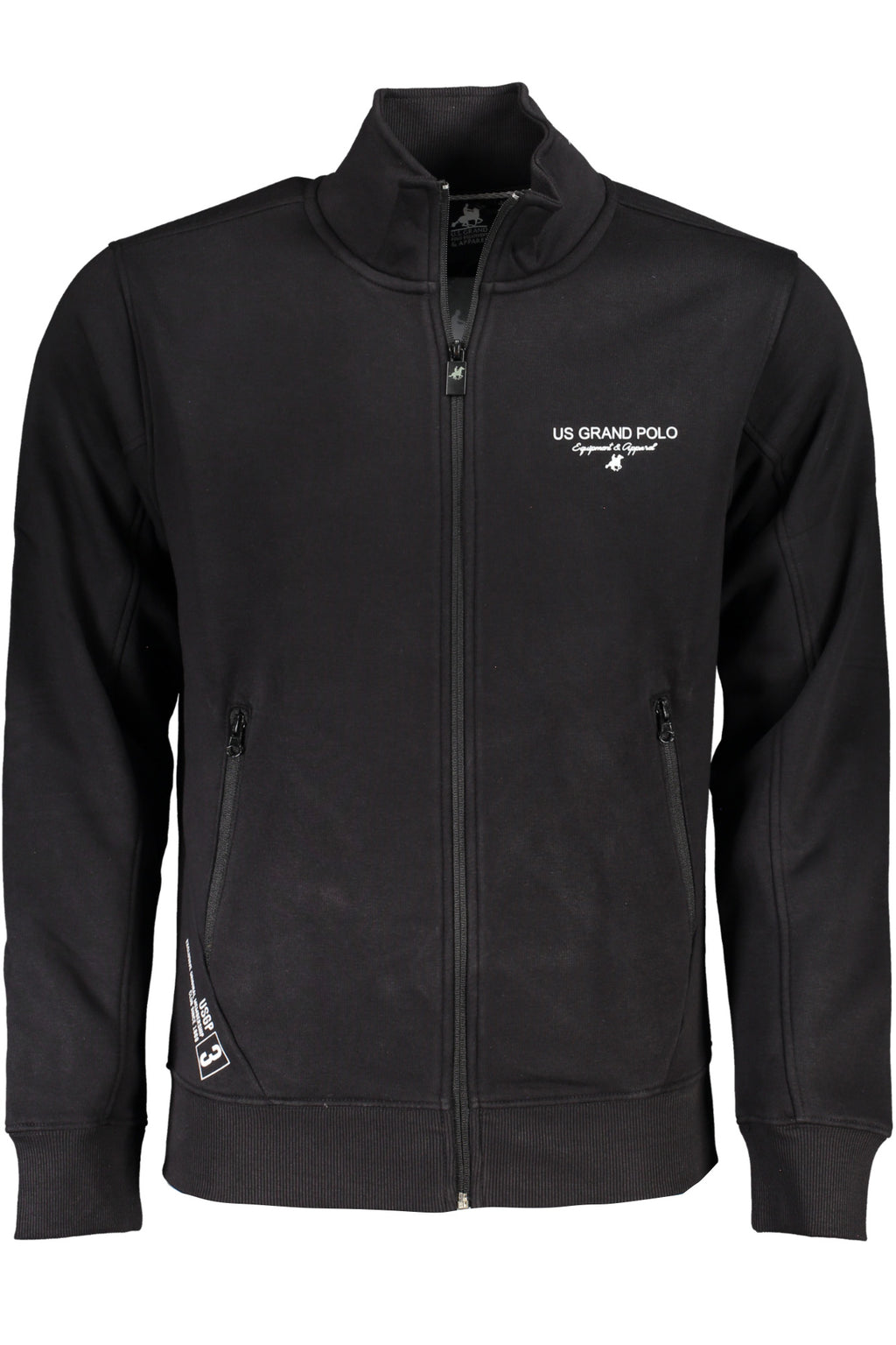 ""U.S. GRAND FELPA CON ZIP UOMO NERO""