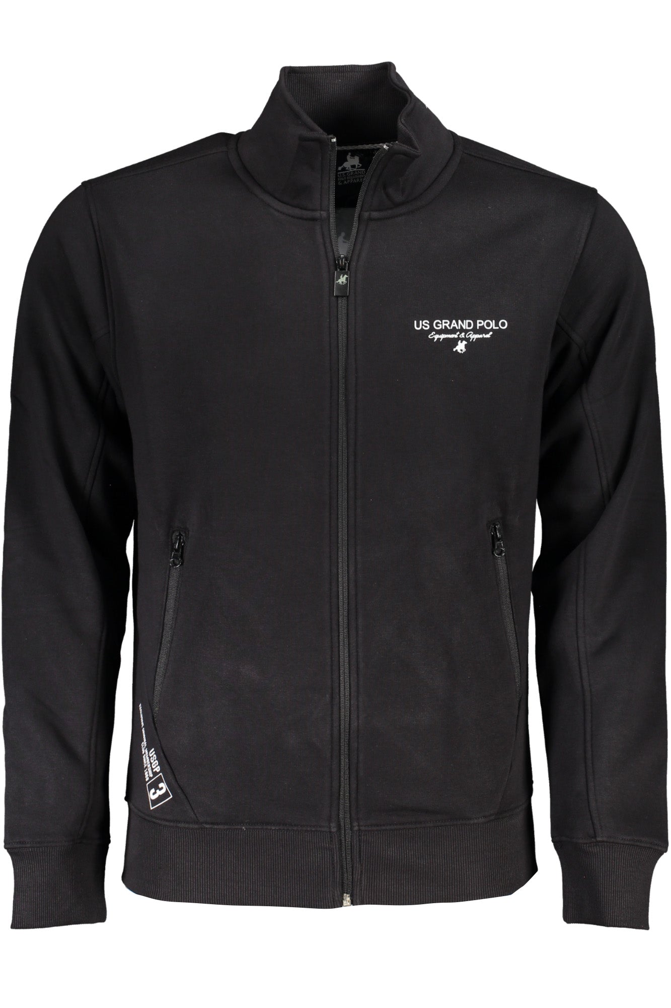 ""U.S. GRAND FELPA CON ZIP UOMO NERO""
