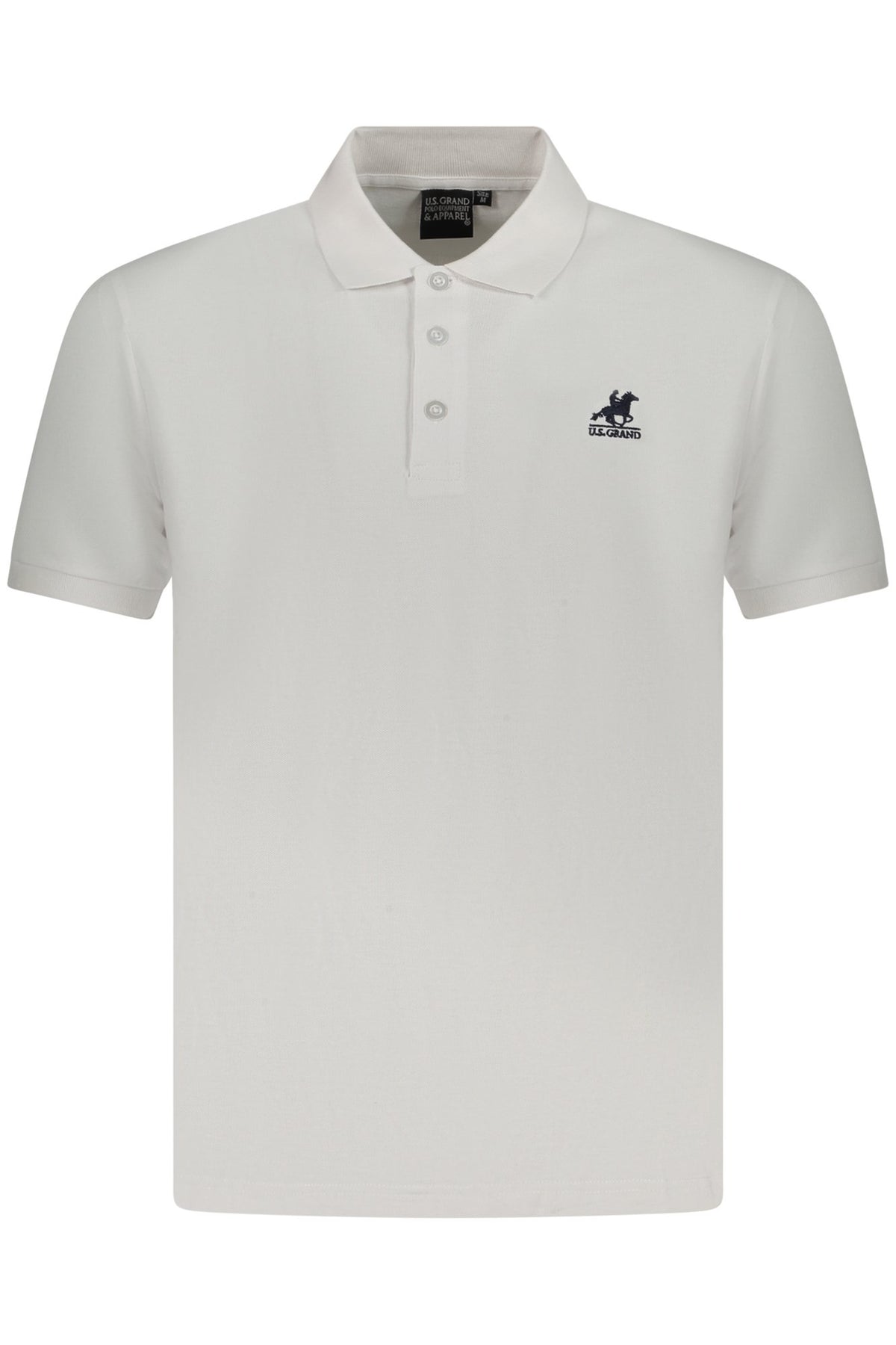 Polo de manga corta para hombre, marca U.S. Grand Polo, color blanco.