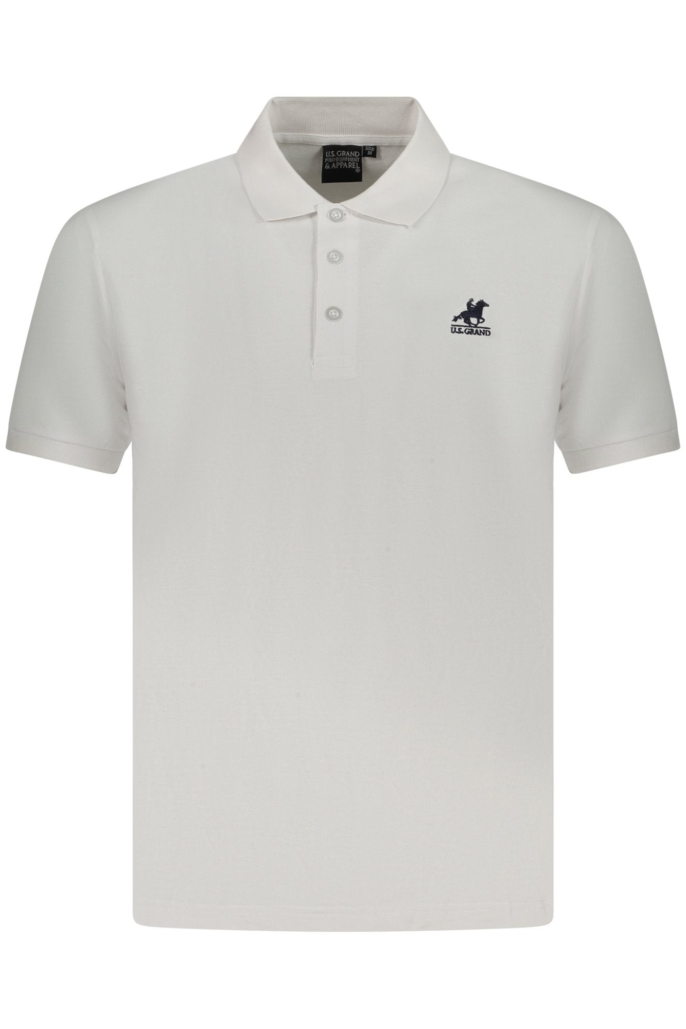 Polo de manga corta para hombre, marca U.S. Grand Polo, color blanco.