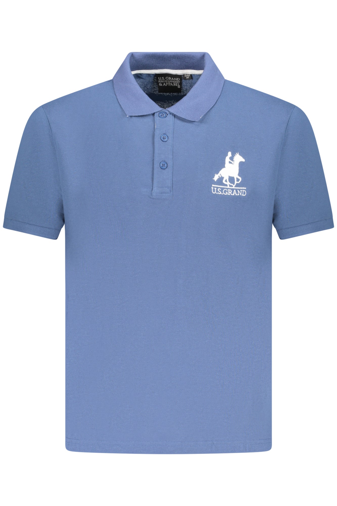 Polo de manga corta azul para hombre, marca U.S. Grand Polo