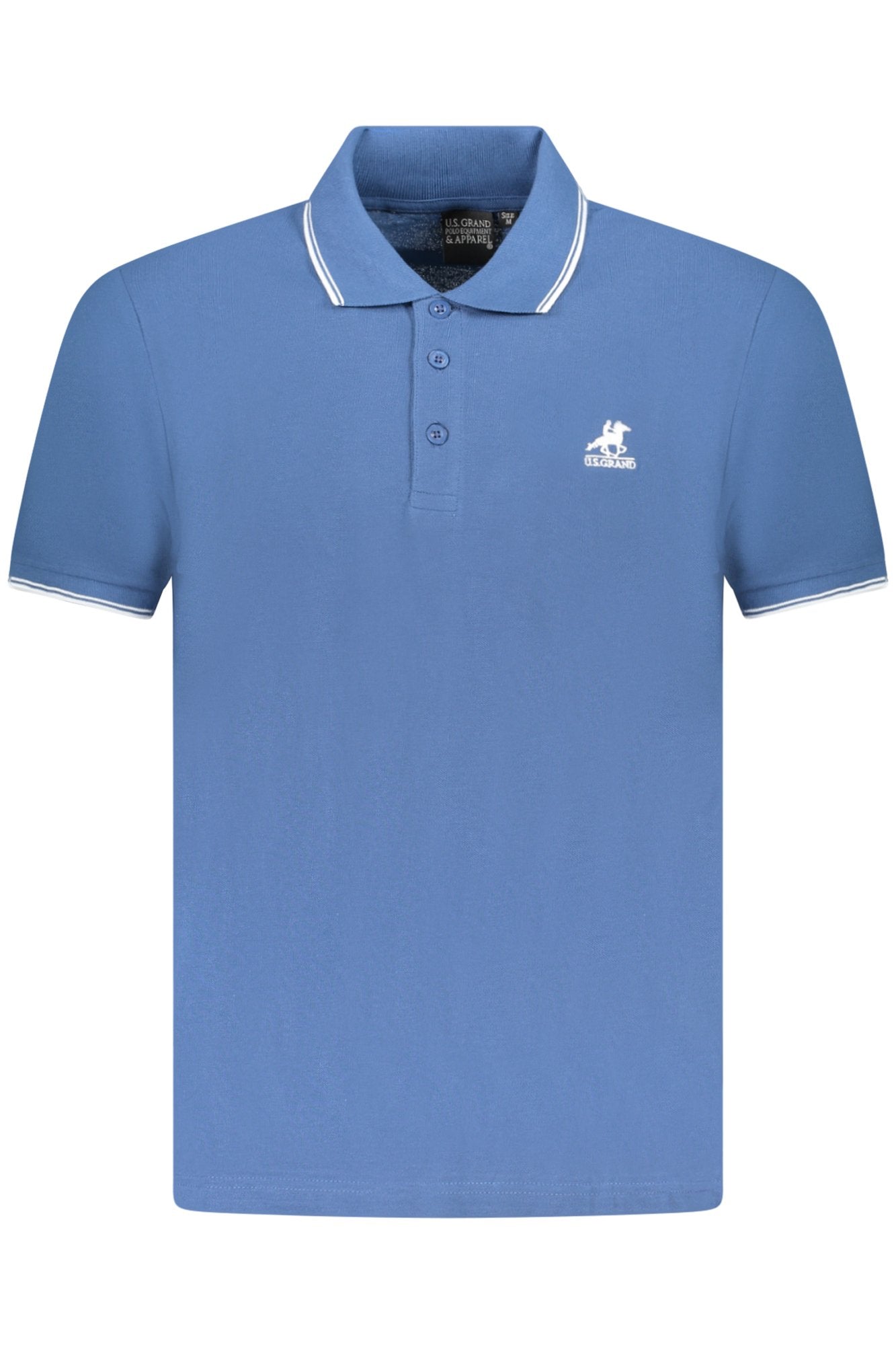 Polo de manga corta azul para hombre, marca U.S. Grand Polo