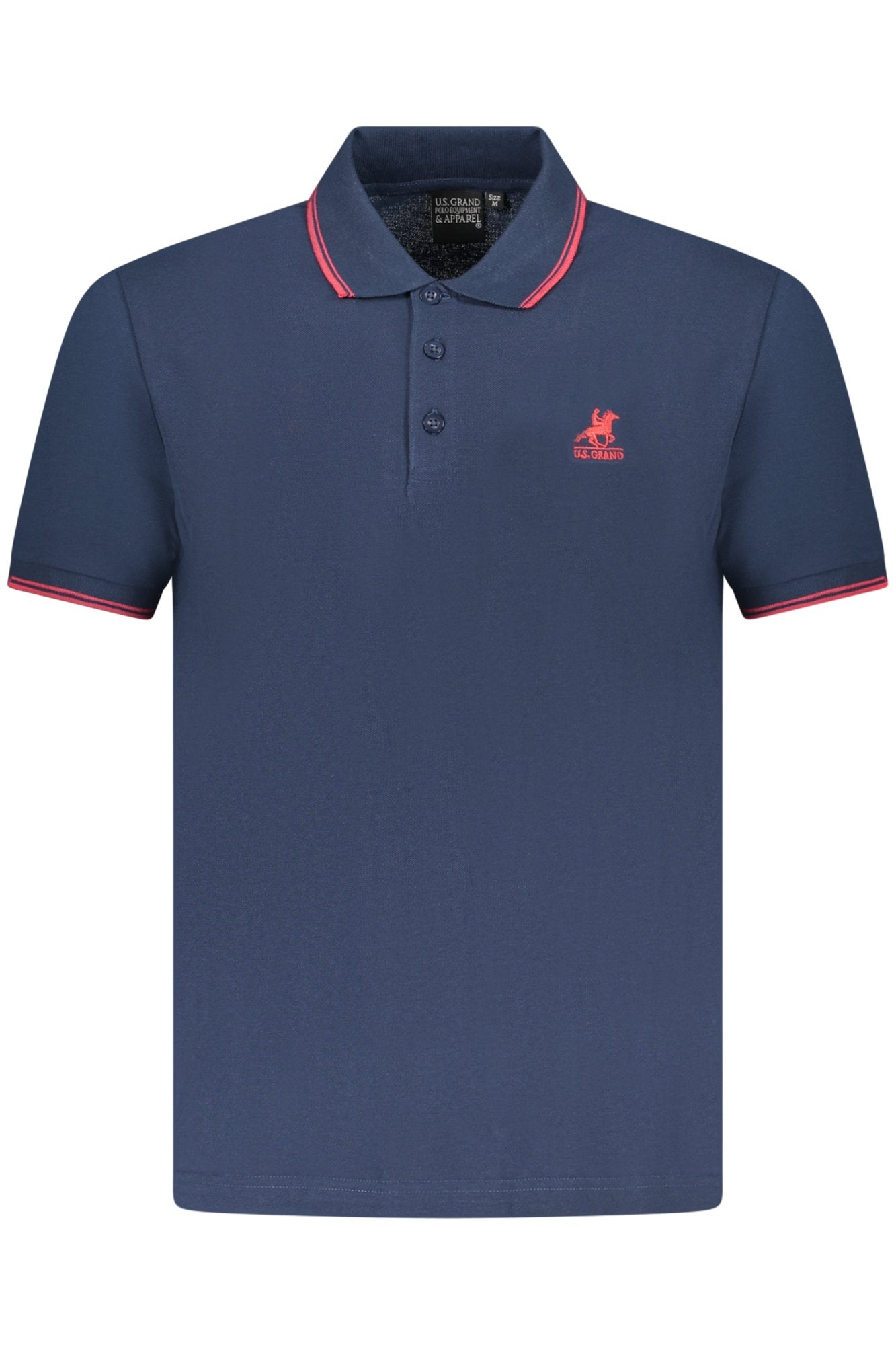 Polo de manga corta azul para hombre, marca U.S. Grand Polo