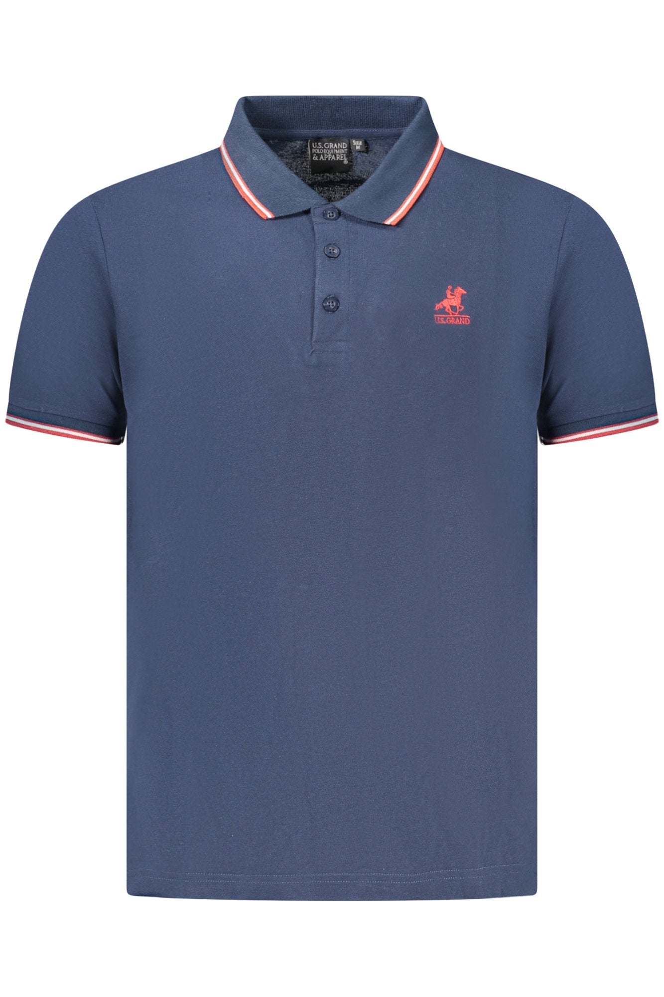 Polo de manga corta azul para hombre, marca U.S. Grand Polo