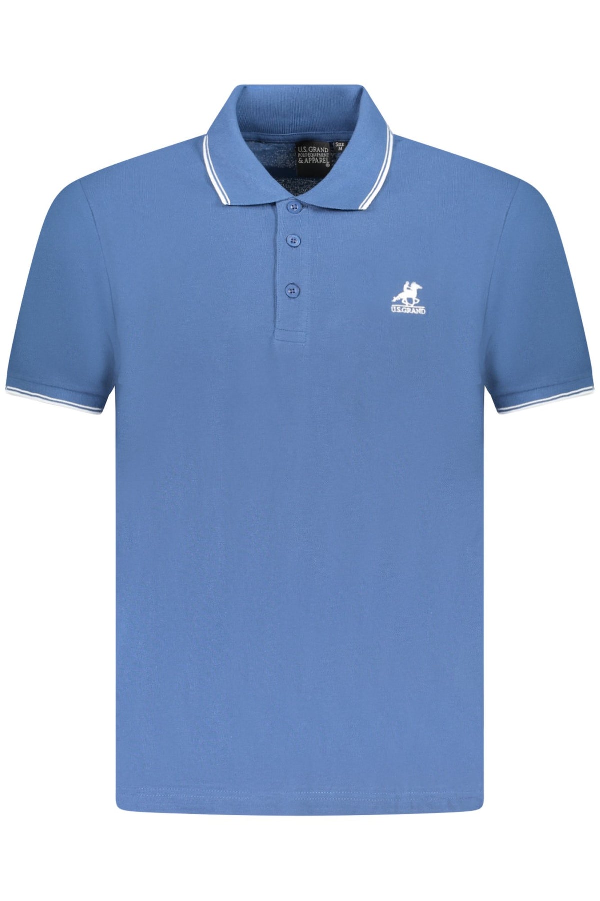 Polo de manga corta azul para hombre, marca U.S. Grand Polo