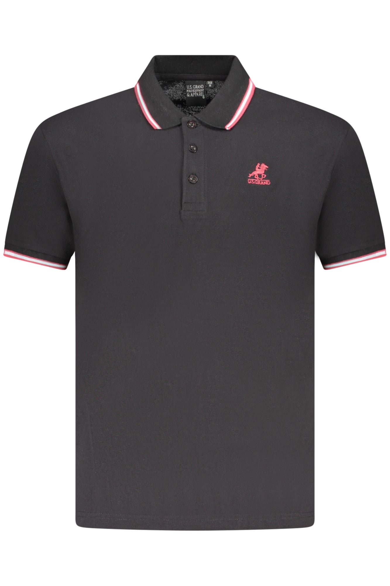 Polo Grand Polo de manga corta para hombre, color negro, de EE. UU.